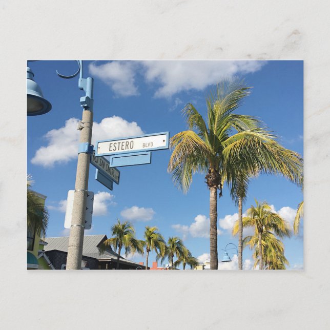 Estero Blvd, Fort Myers Beach, Florida Vykort (Framsida)