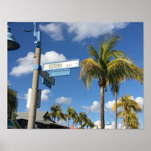Estero Blvd Fort Myers Beach Street Sign Photo Poster