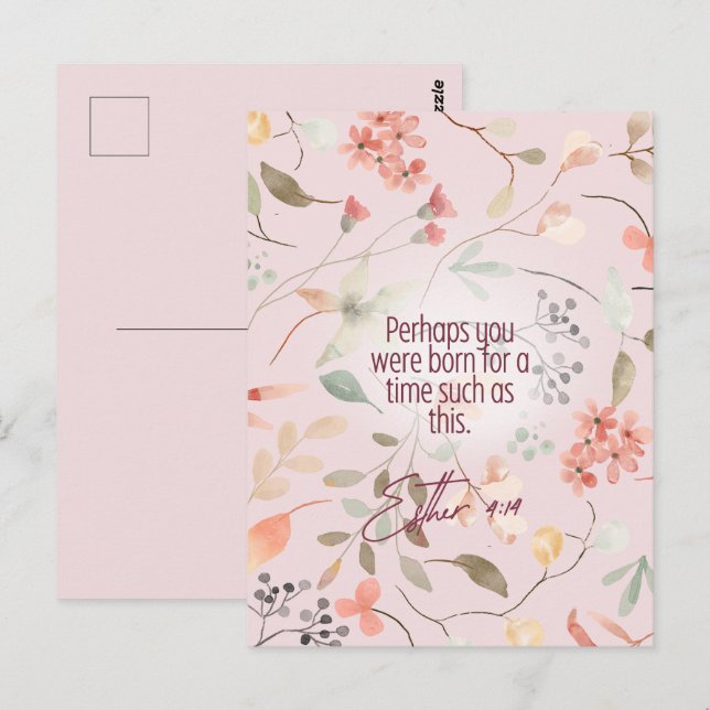 Esters bok 4:14 Bibelvers Konst Vykort (Fram/baksida)