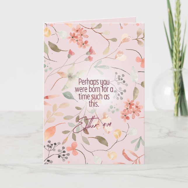 Esters bok 4:14 Kristi Bibel vers konst Kort (Framsida)