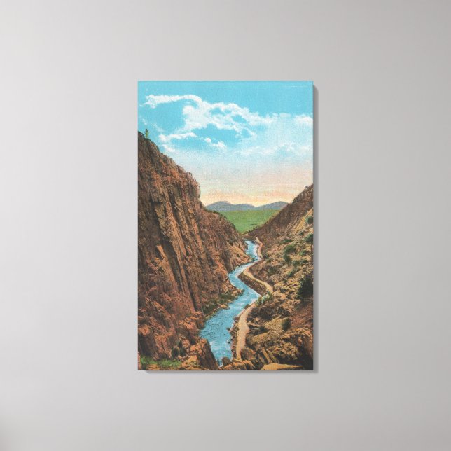 Estes Park, CO - View of Big Thompson Canon Canvastryck (Framsida)
