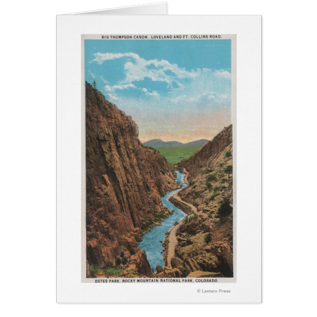 Estes Park, CO - View of Big Thompson Canon Hälsningskort (Framsidan)