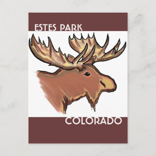 Estes Park Colorado brun älg vykort