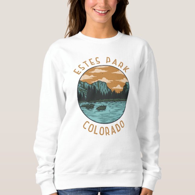 Estes Park Colorado Distress Circle T Shirt (Framsida)