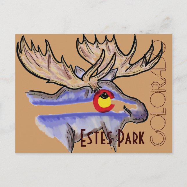 Estes Park Colorado elk-vykort Vykort (Framsida)