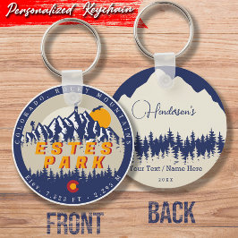 Estes Park Colorado Flagga Mountains Hiking Souven Nyckelring