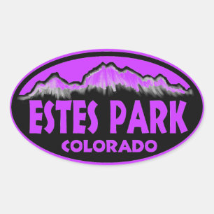 Estes Park Colorado lila oval-klistermärken Ovalt Klistermärke