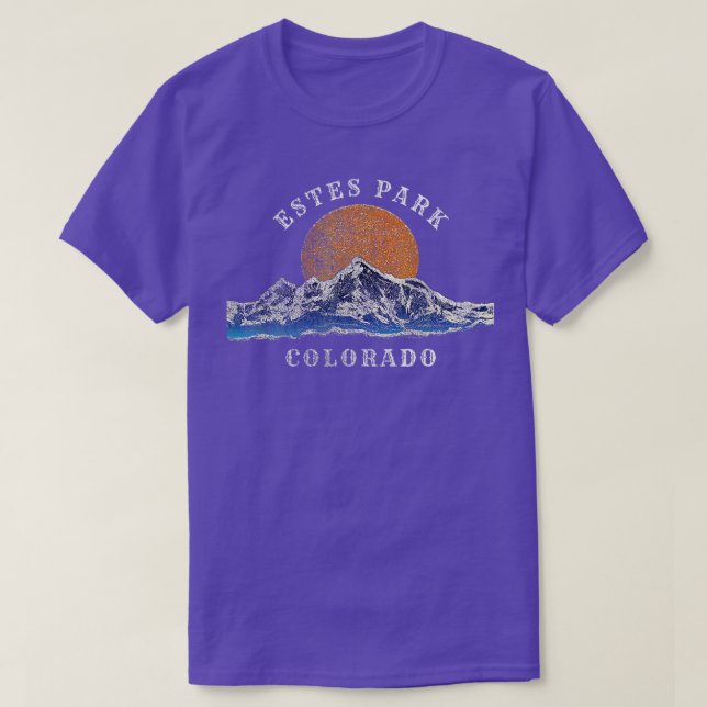 Estes Park Colorado med Mountain Sunset Scene T Shirt (Design framsida)