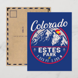 Estes Park Colorado Mountains Retro Sunset Skiing Vykort