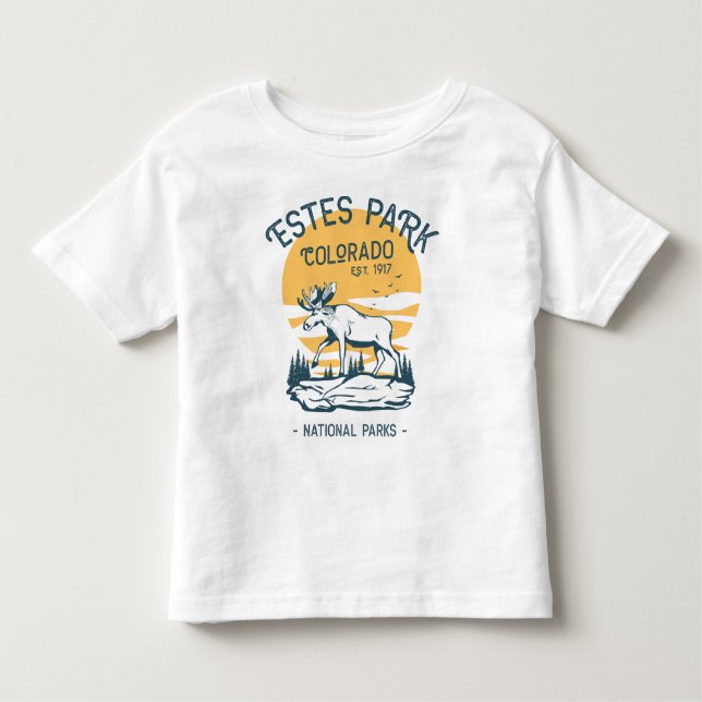 Estes Park Colorado nationalpark Moose Sunset T Shirt (Framsida)