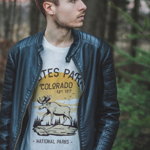 Estes Park Colorado nationalpark Moose Sunset T Shirt