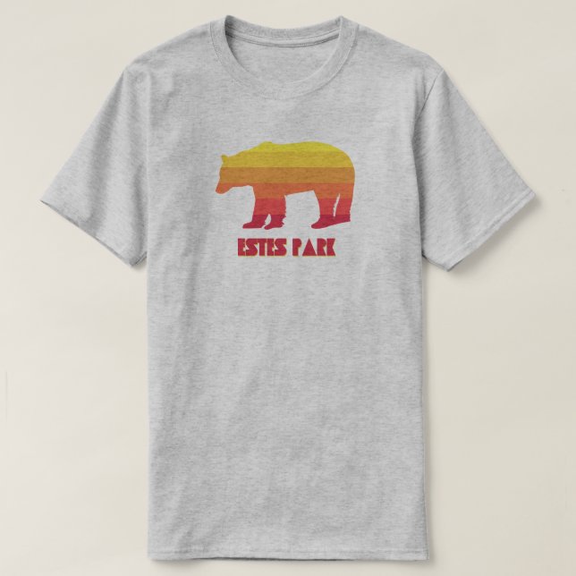 Estes Park Colorado Rainbow Bear T Shirt (Design framsida)
