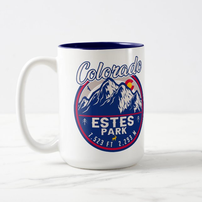 Estes Park Colorado Souvenirs - vandring camping Två-Tonad Mugg (Vänster)