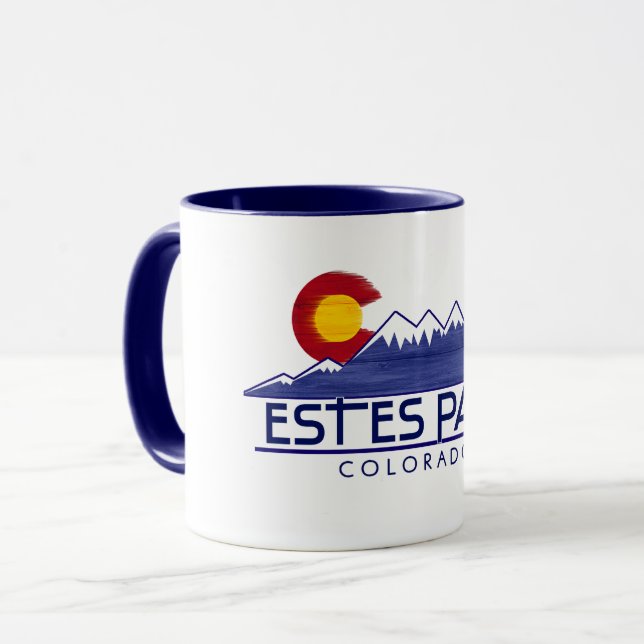 Estes Park Colorado wood mountains mug Mugg (Framsida vänster)