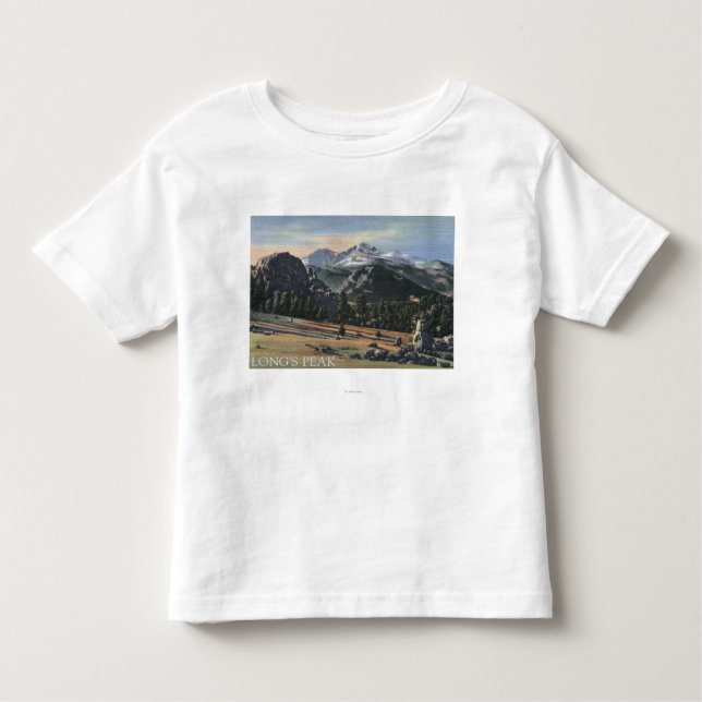 Estes parkerar, Colorado - Longs maximalt beskådar Tee Shirt (Framsida)