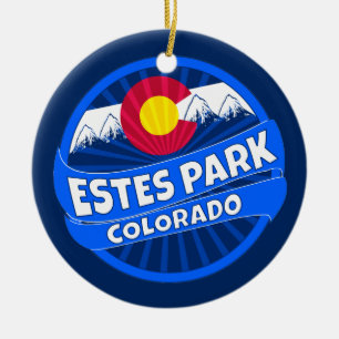 Estes parkerar prydnaden för den Colorado Julgransprydnad Keramik
