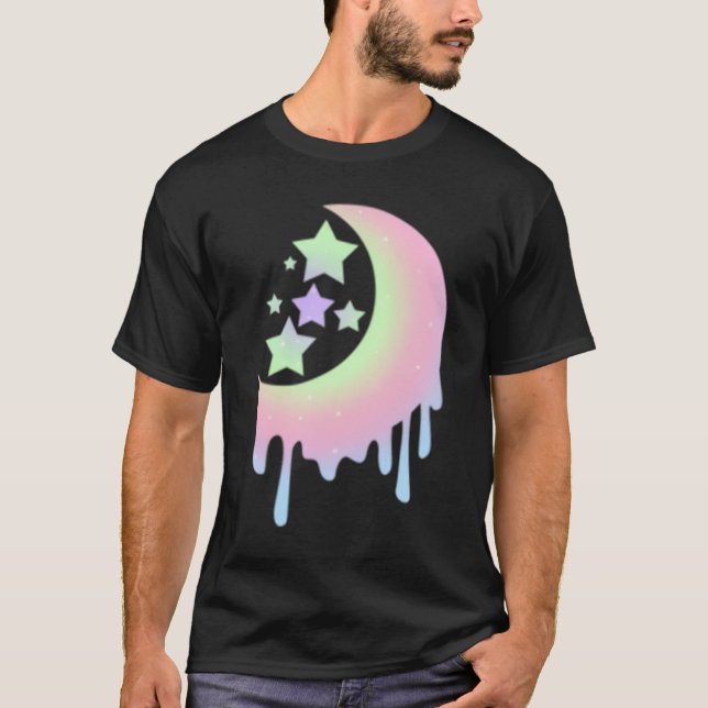 Estetik för Pastell Måne Goth T Shirt (Framsida)