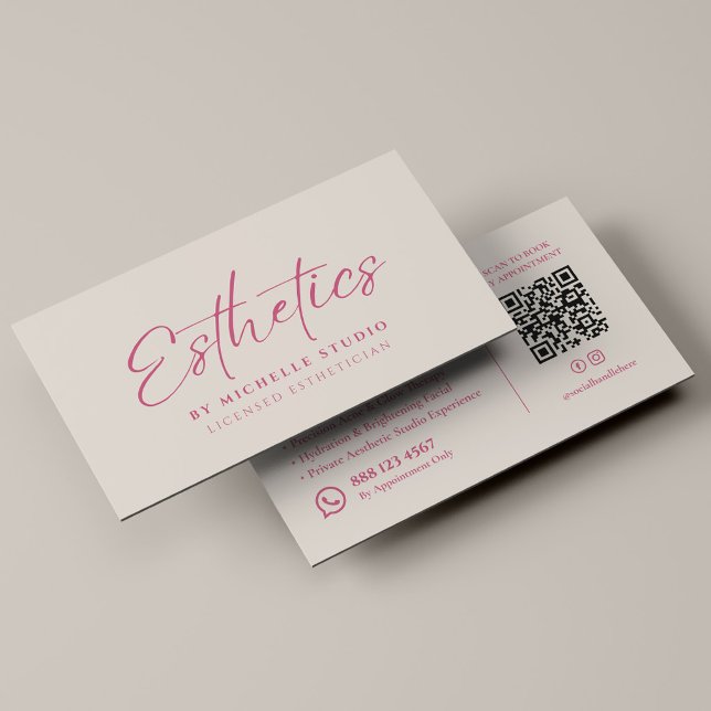 Estetiker Estetik Studio Hudvård Sand Rosa  Visitkort (Esthetician Esthetics Studio Skincare Sand Pink Business Card
)