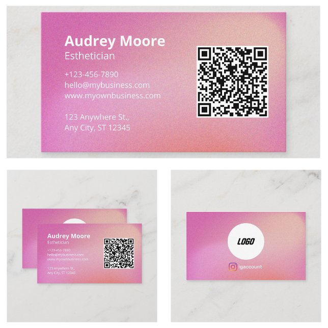 Estetiker Logotyp QR-kod Visitkort (Esthetician Logo QR Code Business Card
)