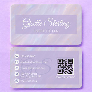 Estetiker Pastell Lila QR-kod Visitkort