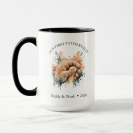 Estetisk akvarell Boho Första Fars Dag-present Mugg