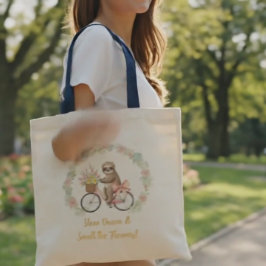 Estetisk akvarell sengångare blomsterkundväska tygkasse