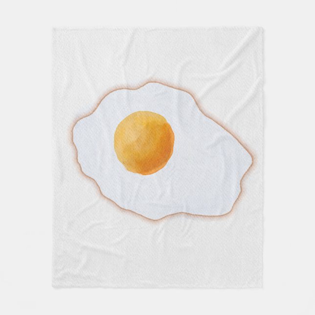 Estetisk akvarell stekt ägg minimalism  fleecefilt (Framsidan)