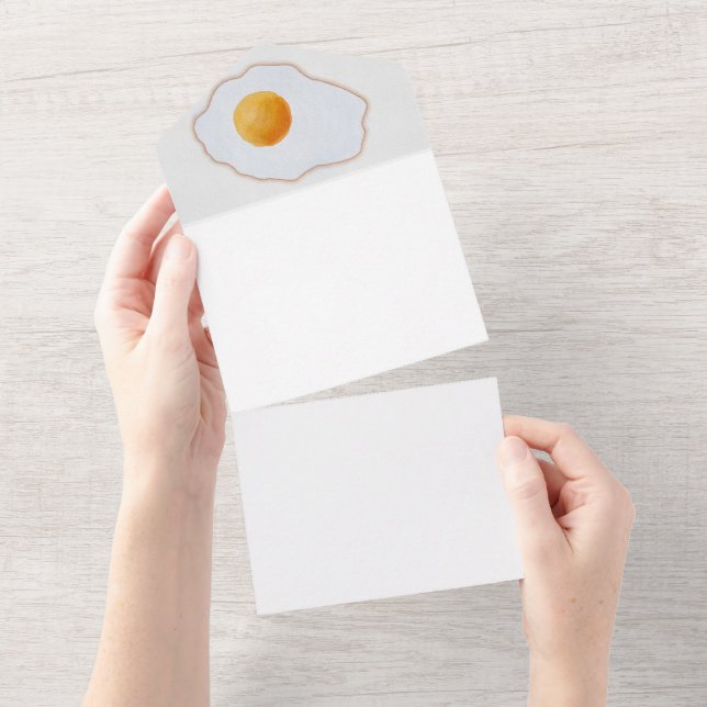 Estetisk akvarell stekt ägg minimalistisk konsttry (Avrivbar del)