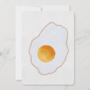 Estetisk akvarell stekt ägg minimalistisk konsttry inbjudningar