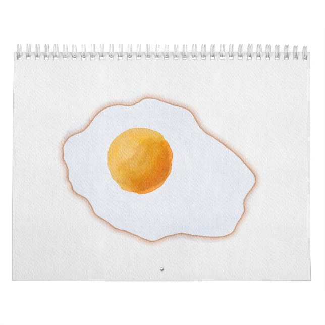 Estetisk akvarell stekt ägg minimalistisk konsttry kalender (Omslag)