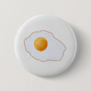 Estetisk akvarell stekt ägg minimalistisk konsttry knapp