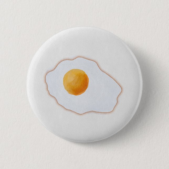 Estetisk akvarell stekt ägg minimalistisk konsttry knapp (Framsida)