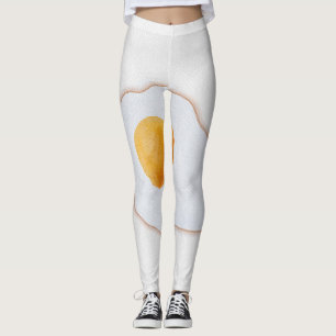 Estetisk akvarell stekt ägg minimalistisk konsttry leggings