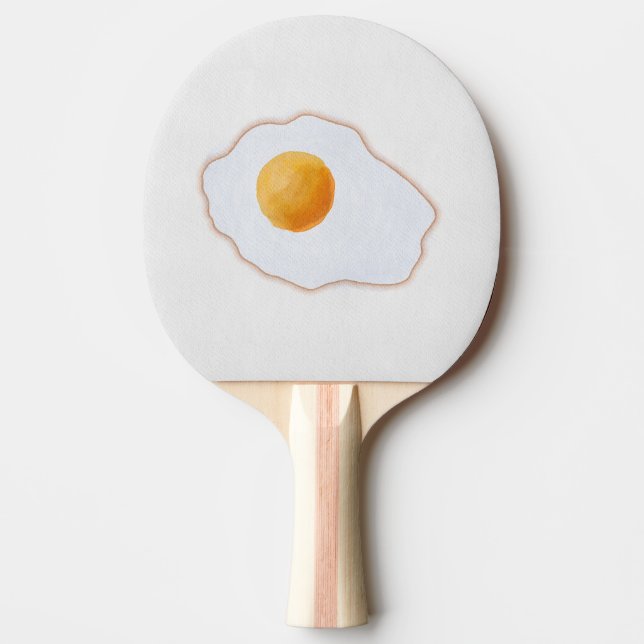 Estetisk akvarell stekt ägg minimalistisk konsttry pingisracket (Framsidan)
