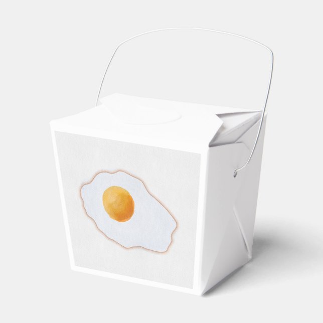 Estetisk akvarell stekt ägg minimalistisk konsttry presentaskar (Framsidan Sidan)