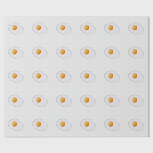 Estetisk akvarell stekt ägg minimalistisk konsttry presentpapper (Platt)