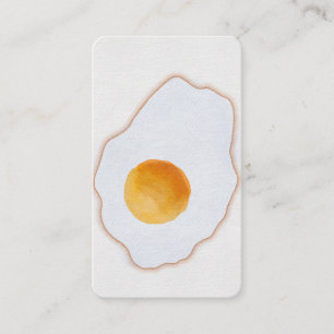 Estetisk akvarell stekt ägg minimalistisk konsttry visitkort