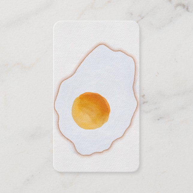 Estetisk akvarell stekt ägg minimalistisk konsttry visitkort (Framsida)