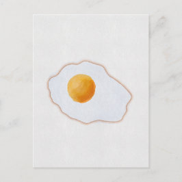 Estetisk akvarell stekt ägg minimalistisk konsttry vykort