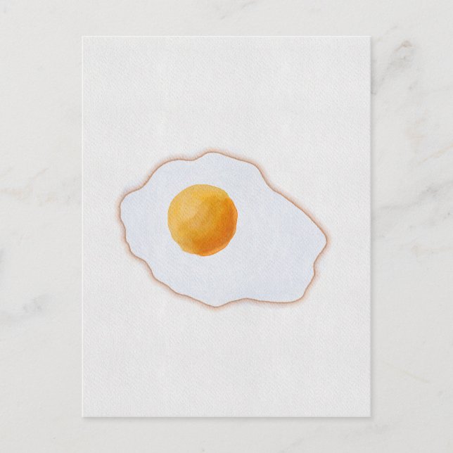 Estetisk akvarell stekt ägg minimalistisk konsttry vykort (Framsida)