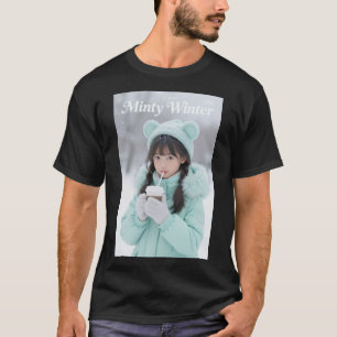 Estetisk Anime Vinterflicka Mintgrön Tröja