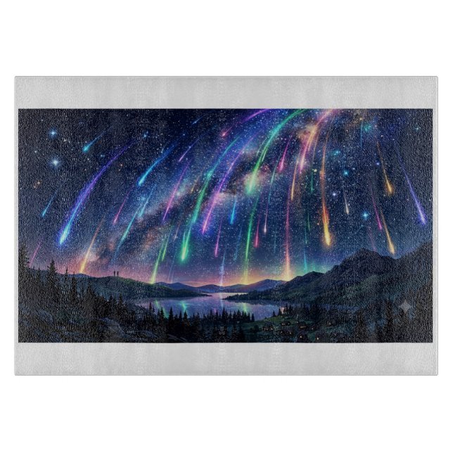 Estetisk Aurora Borealis Natt Himmel Glas Skärning (Framsidan)
