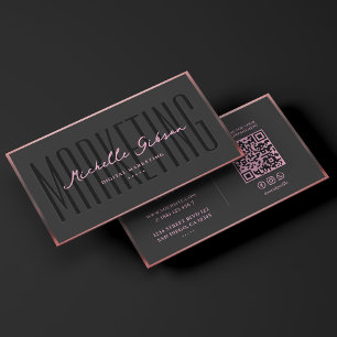 Estetisk Beauty Marketing Professional Rosa Svart Visitkort
