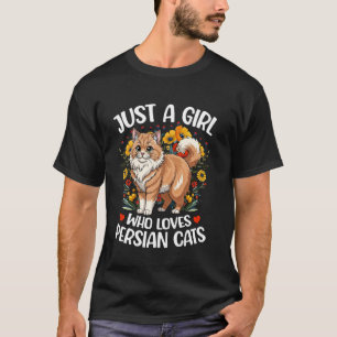 Estetisk Blomma Katt Bara En Tjej Som Älskar Perse T Shirt