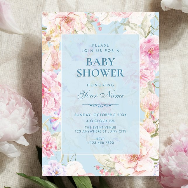 Estetisk blommande baby shower inbjudningar (Skapare uppladdad)