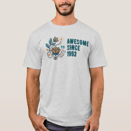 Estetisk blomstergods för födelseår "Fantastisk se T Shirt