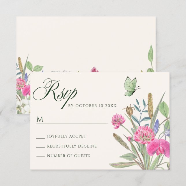 Estetisk blomsterträdgård OSA kort (Fram/baksida)