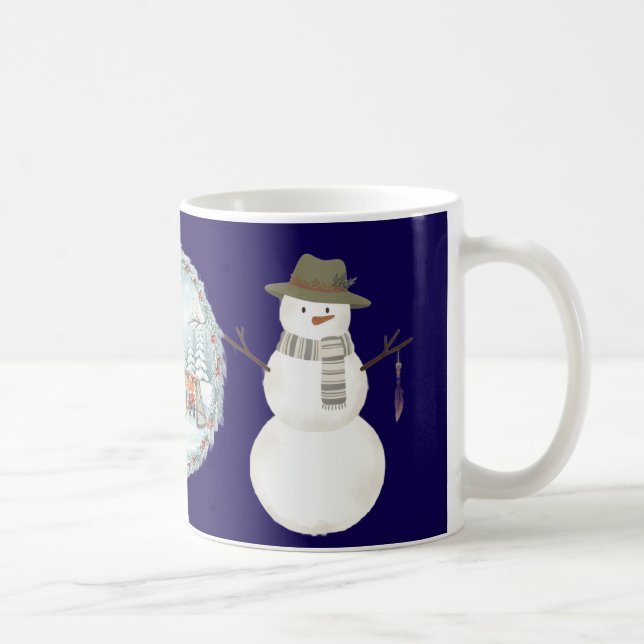 Estetisk Boho Snömannen Kaffe Mugg (Höger)