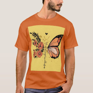 Estetisk botanisk vildblomma Monark konst t-shirt