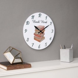 Estetisk Elegant Bok Nörd Present Minimal Stilren Stor Klocka